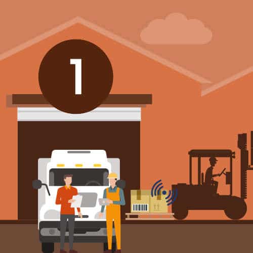 Réception de marchandise dans l'entrepôt logistique